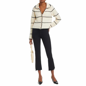 Mother The Insider Crop Step Fray Jean in Not Guilty Black Wash Size 30